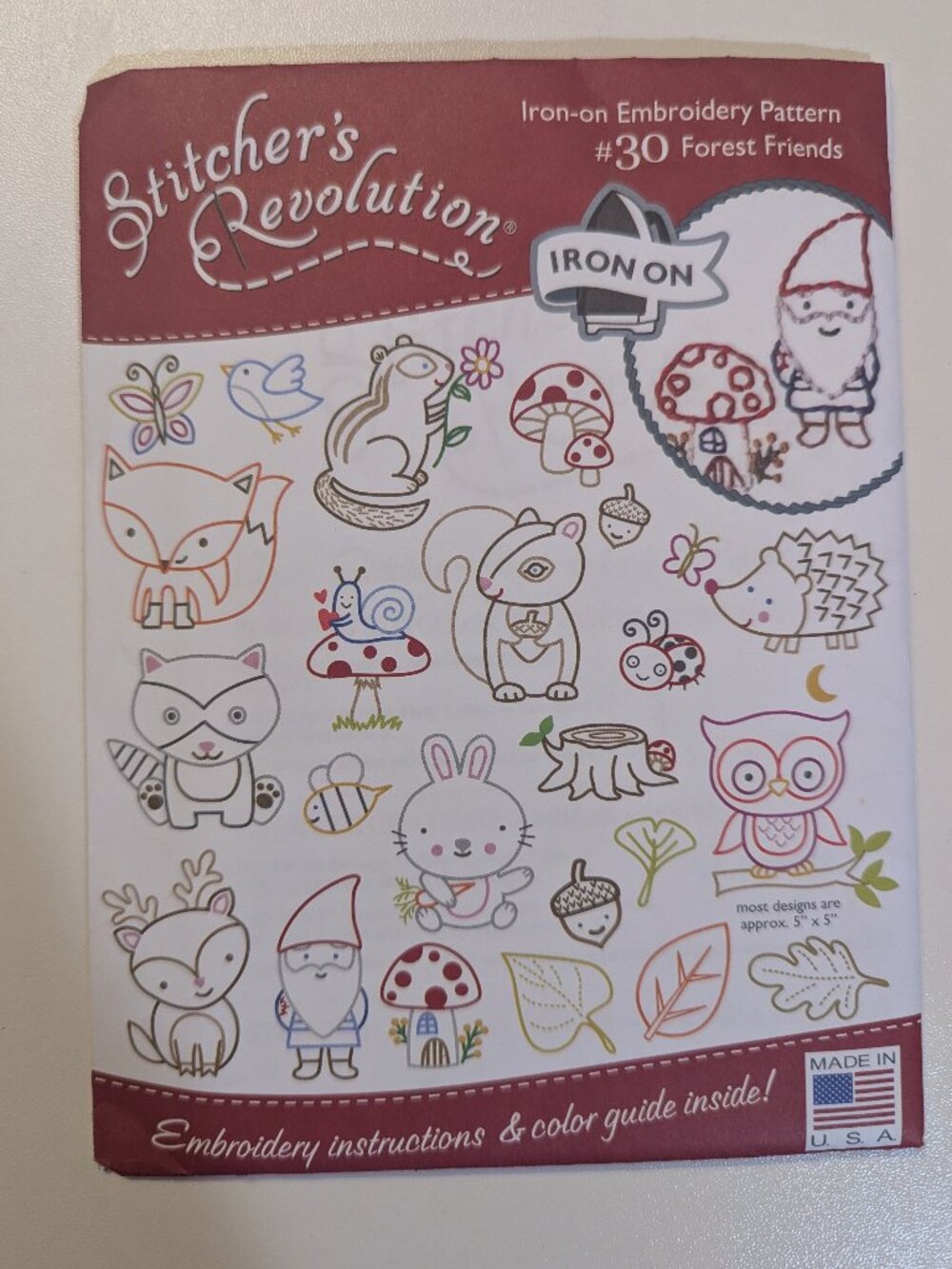 Stitcher's Revolution Iron-On Embroidery Pattern #30 30 Forest Friends